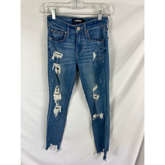 Express Jeans Ankle Legging Mid Rise Performance Stretch Jean Size 00 - Picture 1 of 4